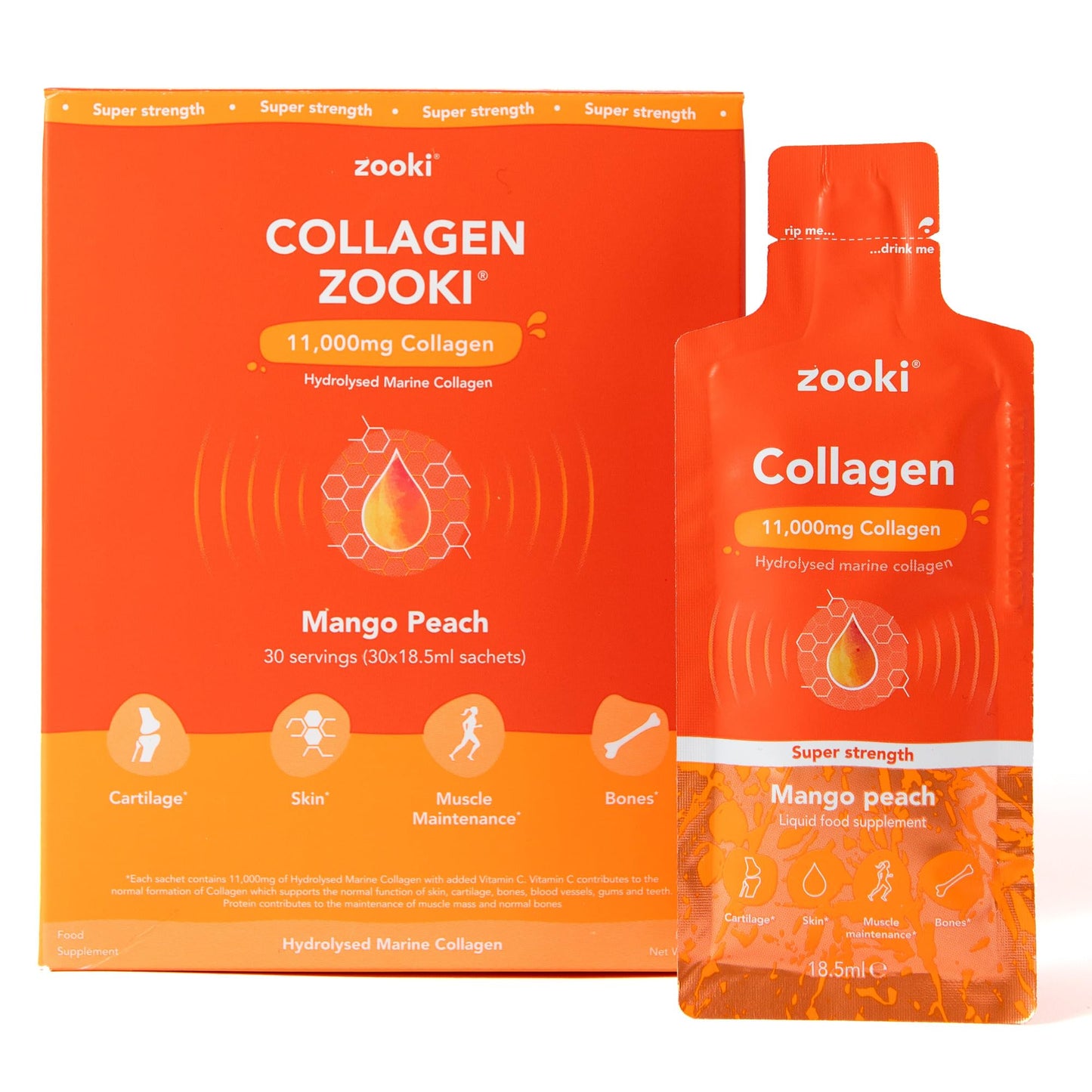 Zooki Marine Collagen Drink (Sour Cherry / Mango Peach)